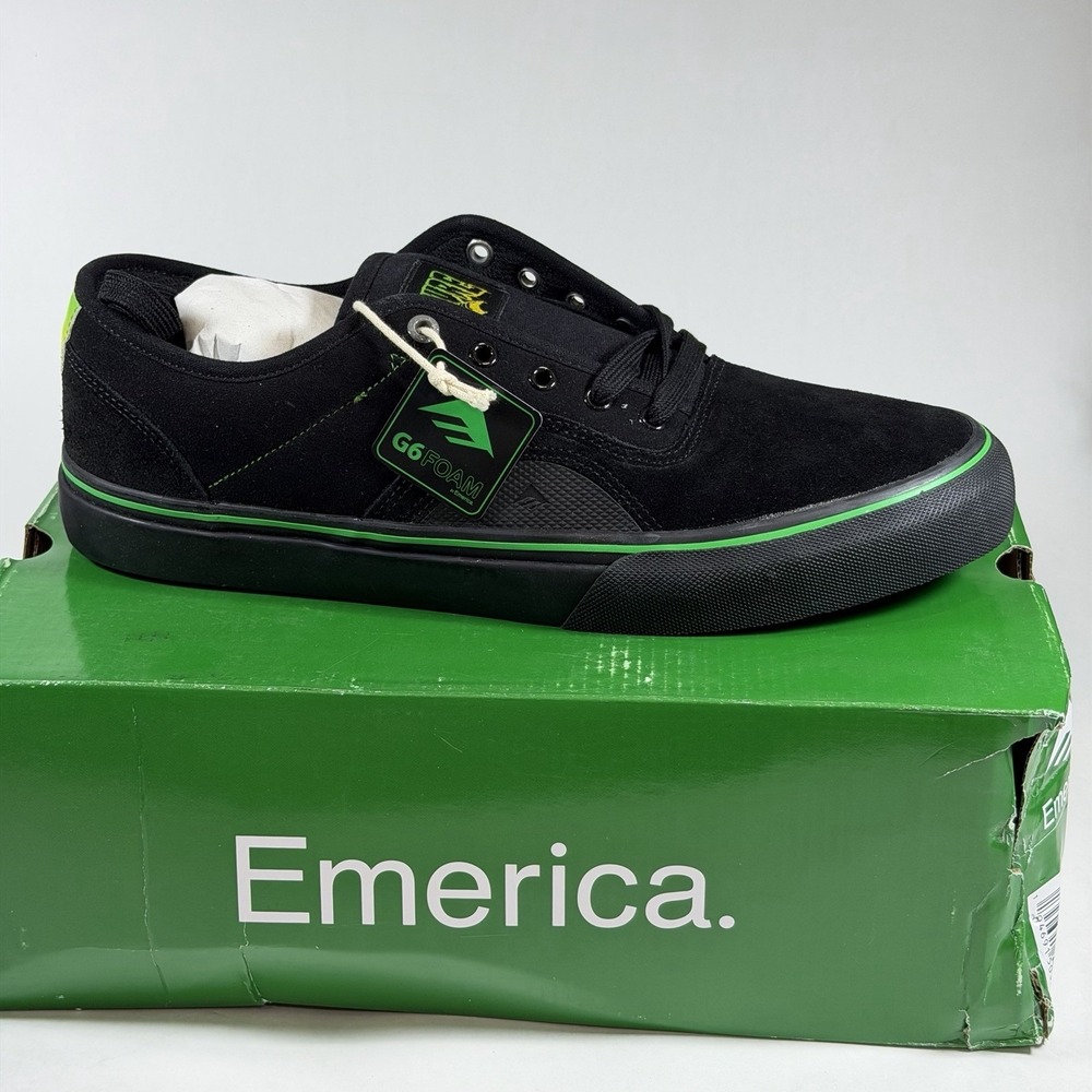 Emerica Size-11.5 Mens Provost G6 X Creature Black‎ Sneakers Leather
